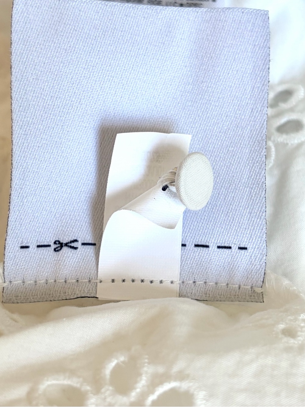 GAP White Eyelet Corset Peplum Top Lace Trim L - Picture 5 of 5